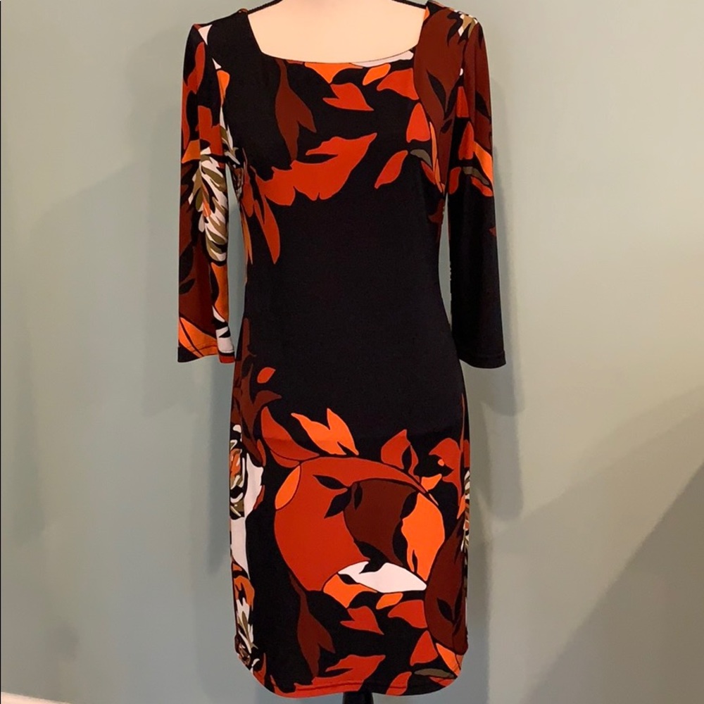 Fall Inspired 3/4 Sleeve Black Knit Dress